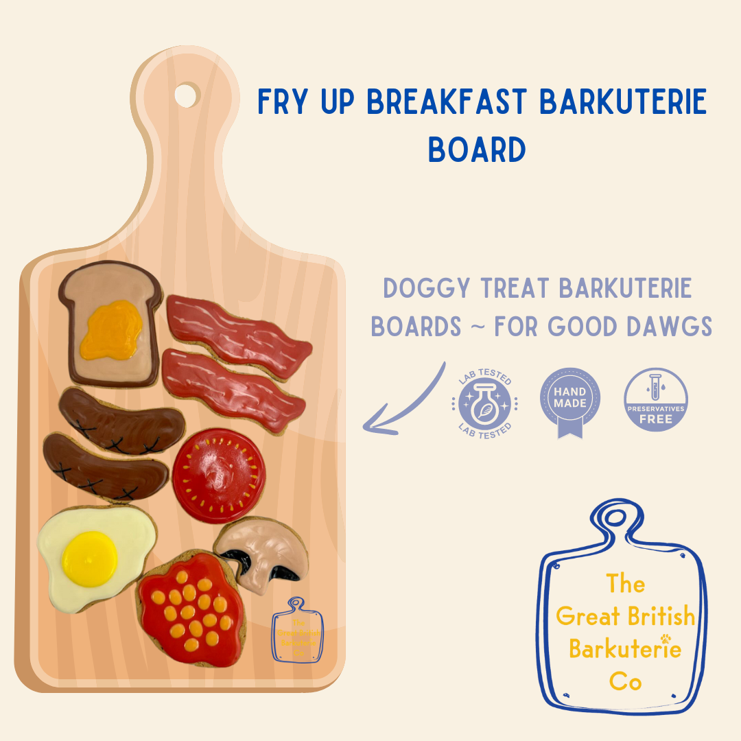 Fry up barkuterie dog biscuit board