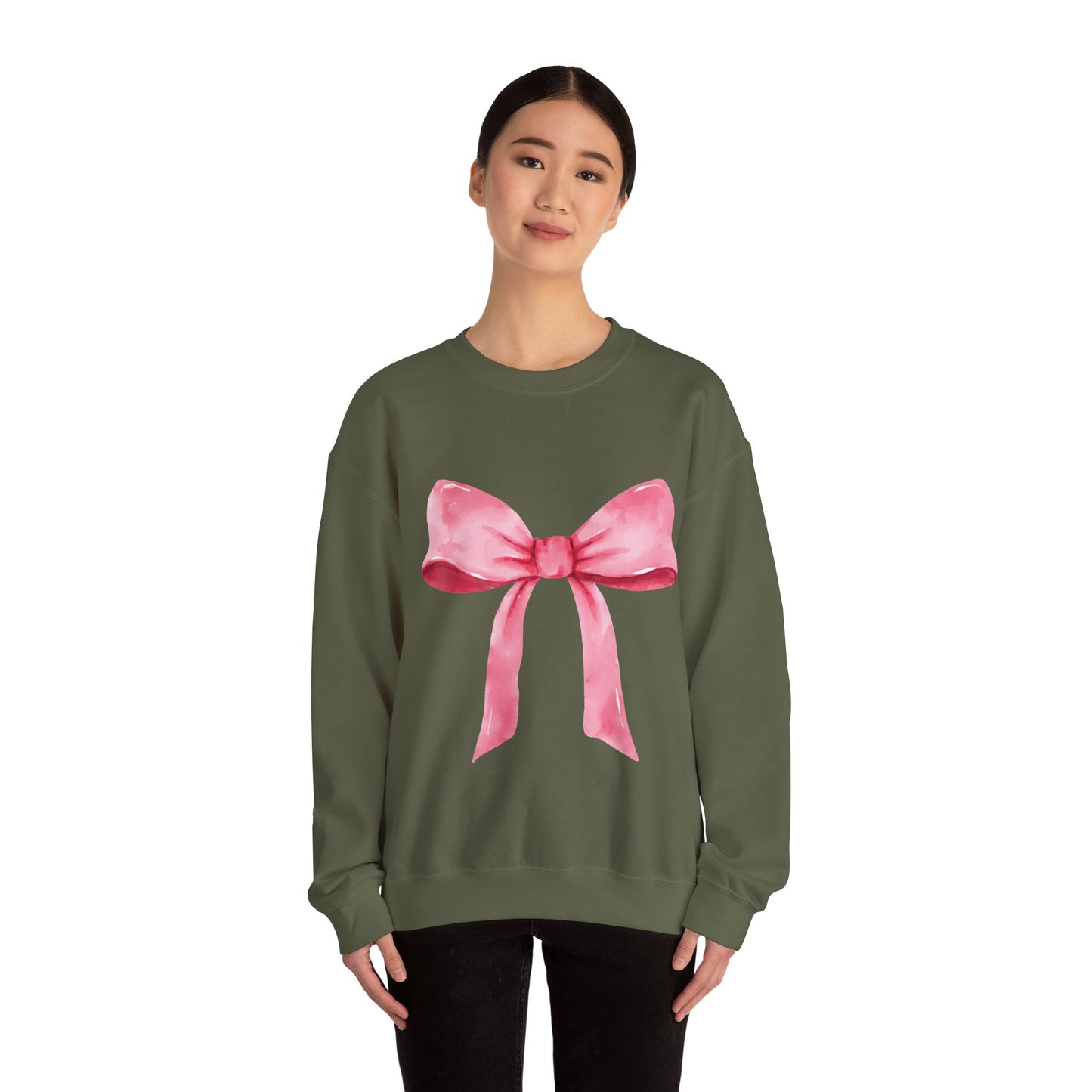 Big pink Bow Unisex Heavy Blend™ Crewneck Sweatshirt