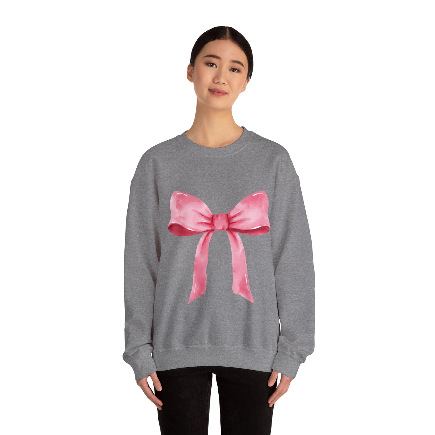 Big pink Bow Unisex Heavy Blend™ Crewneck Sweatshirt