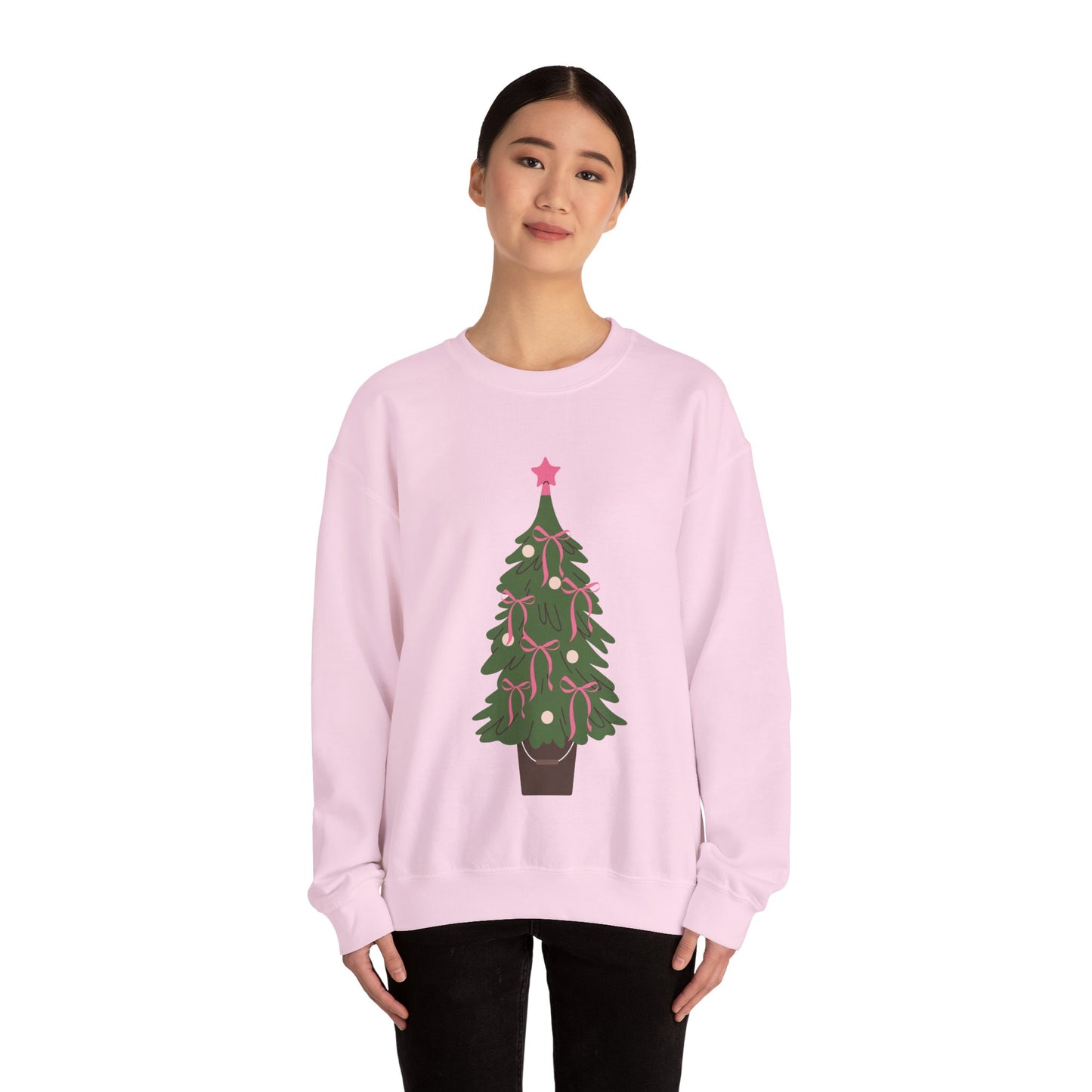 Bow Christmas Tree Unisex Heavy Blend™ Crewneck Sweatshirt