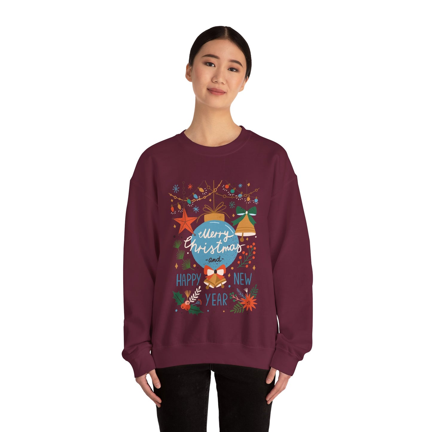Merry Christmas & happy new year  Unisex Heavy Blend™ Crewneck Sweatshirt