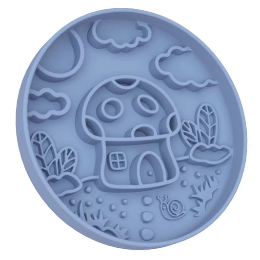Mushroom cottage slow feeder - dusty blue