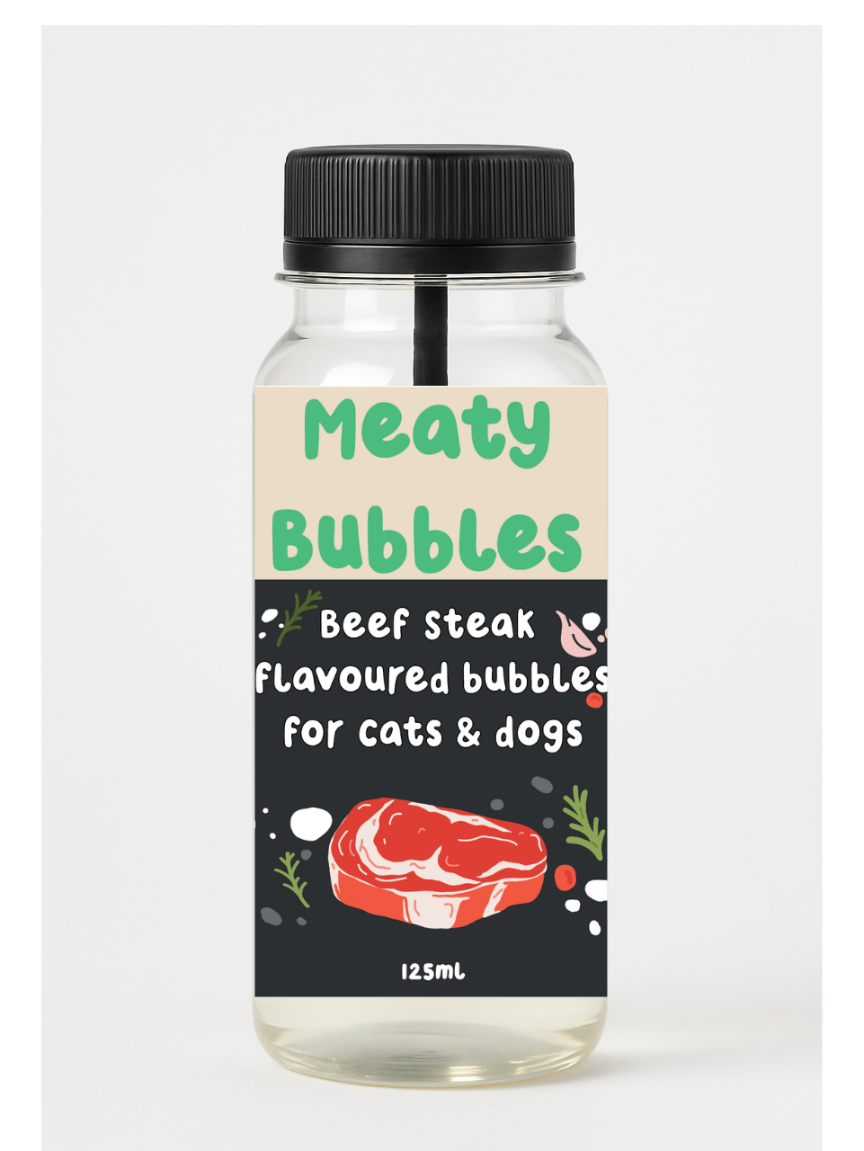 Meaty Bubbles Beef Steak 125ml - preorder despatch beginning of September