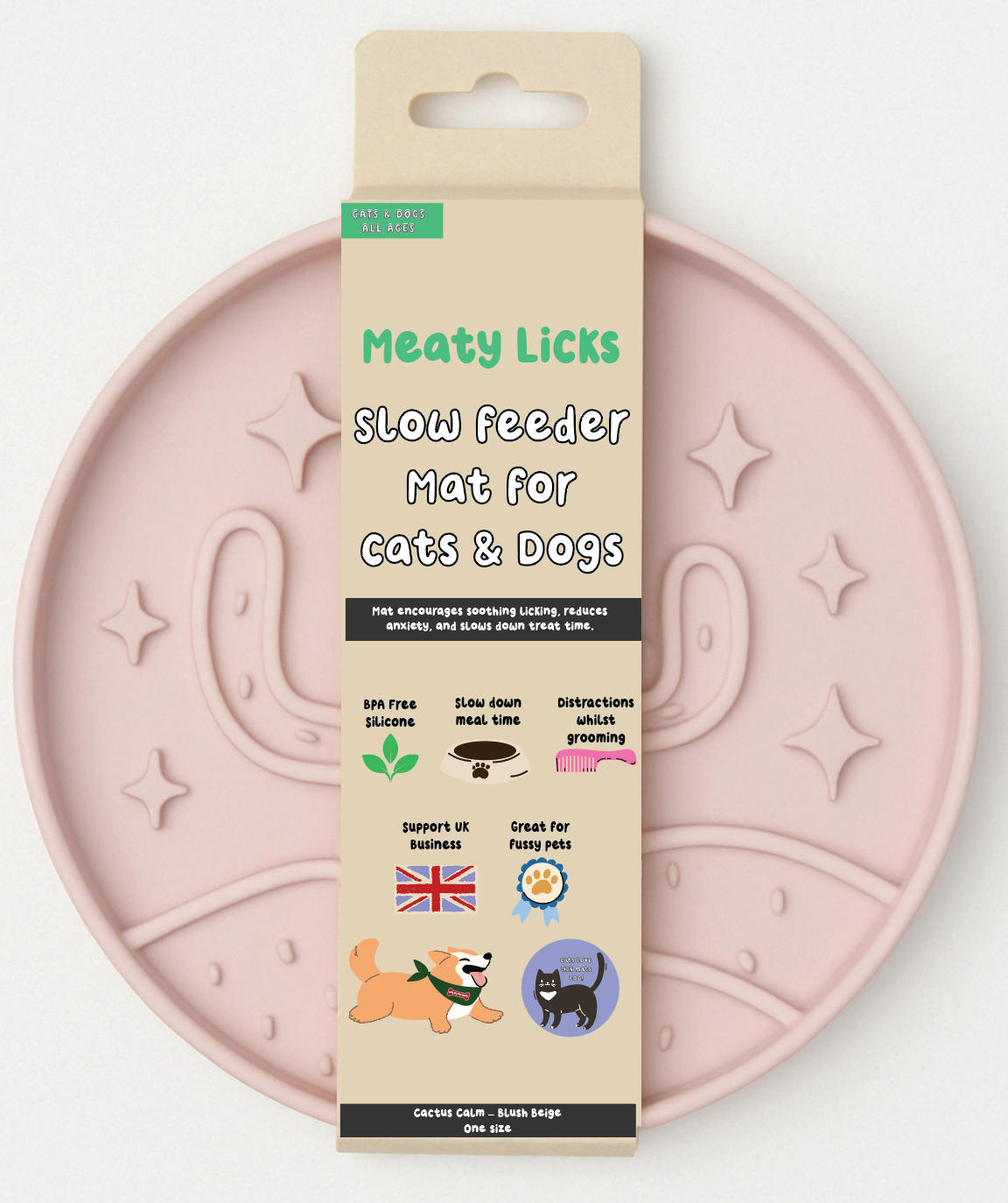 Cactus Calm Slow Feeder – Blush Beige (pre order despatch in May)