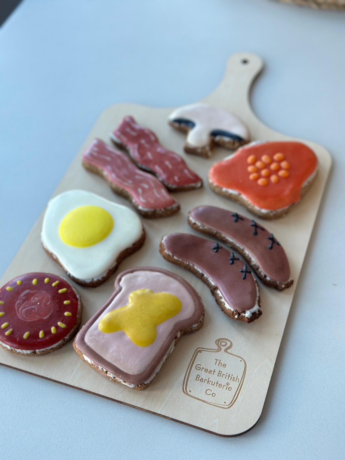 Fry up barkuterie dog biscuit board