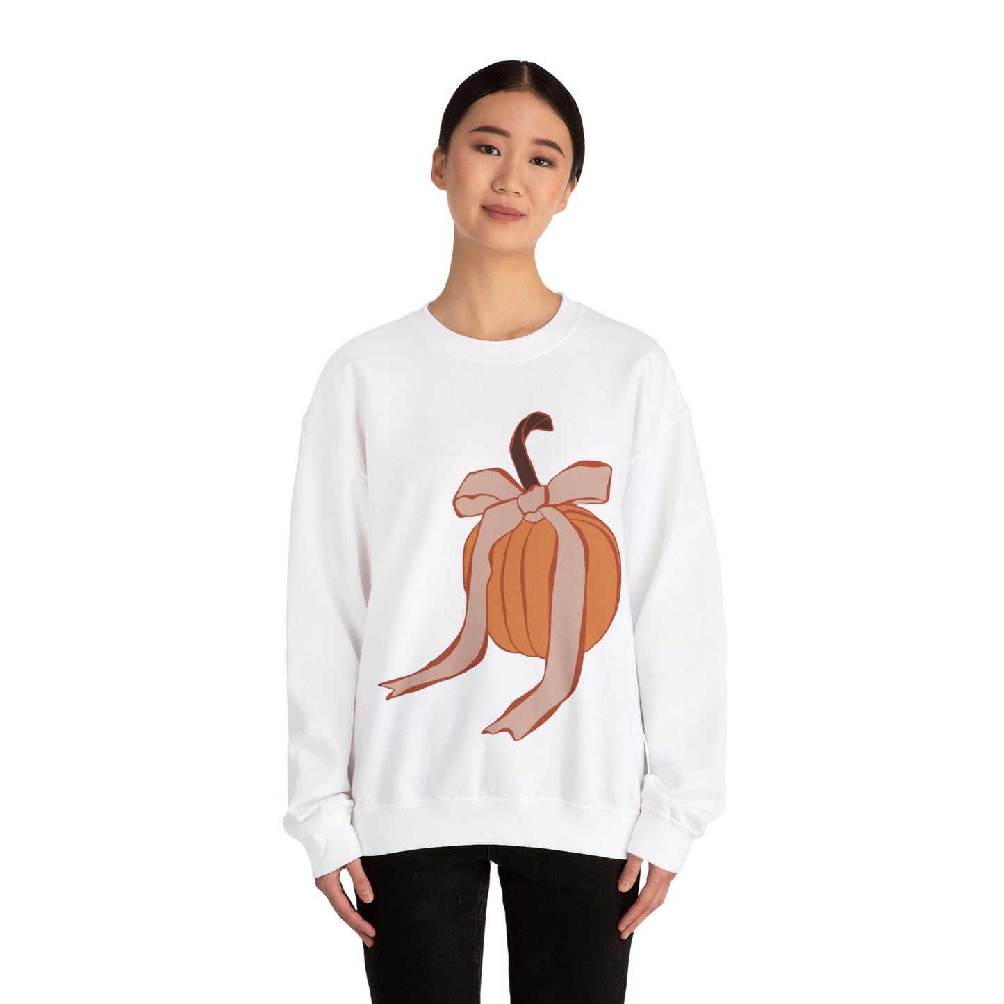 Pumpkin Bow Unisex Heavy Blend™ Crewneck Sweatshirt