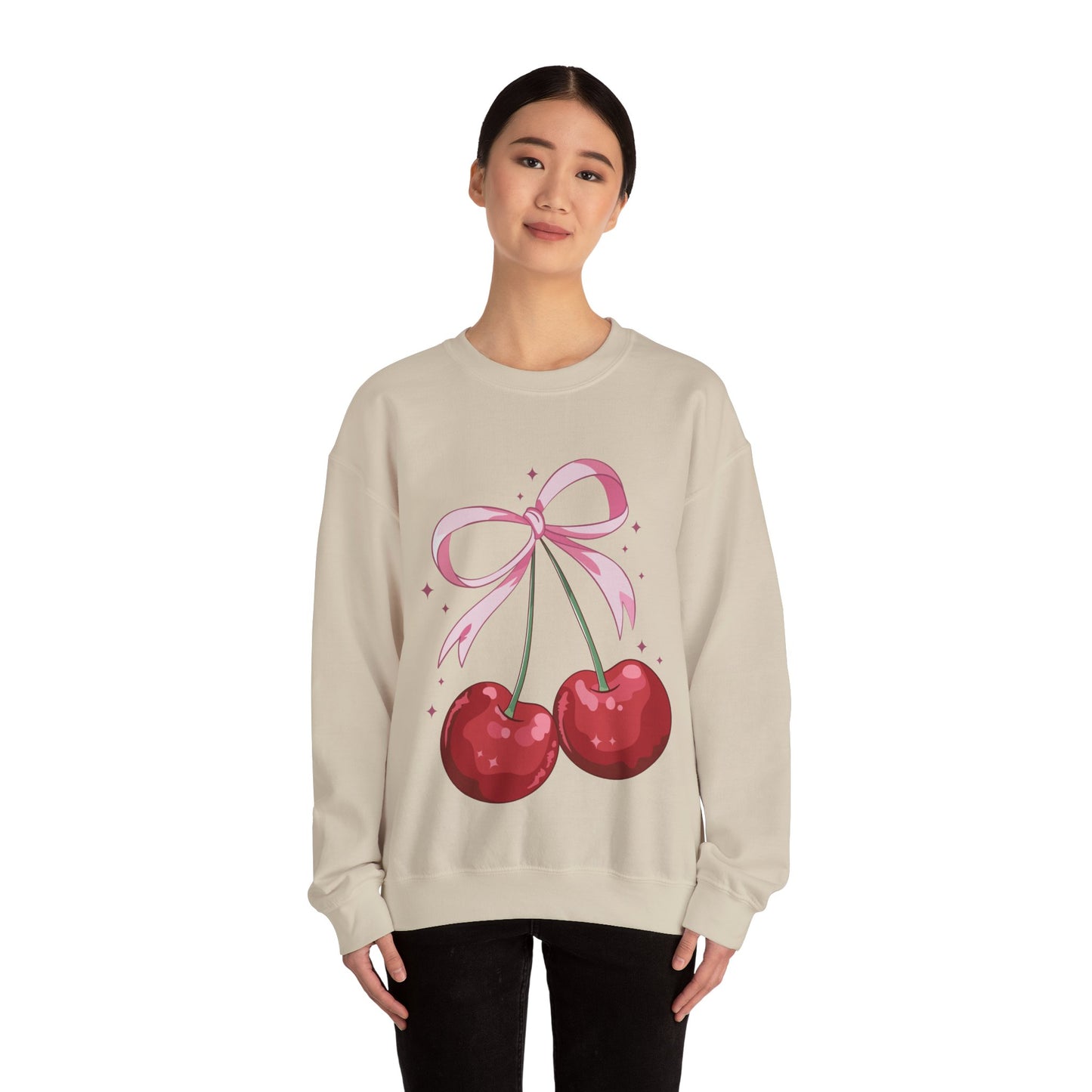 Cute Cherry Bow Unisex Heavy Blend™ Crewneck Sweatshirt