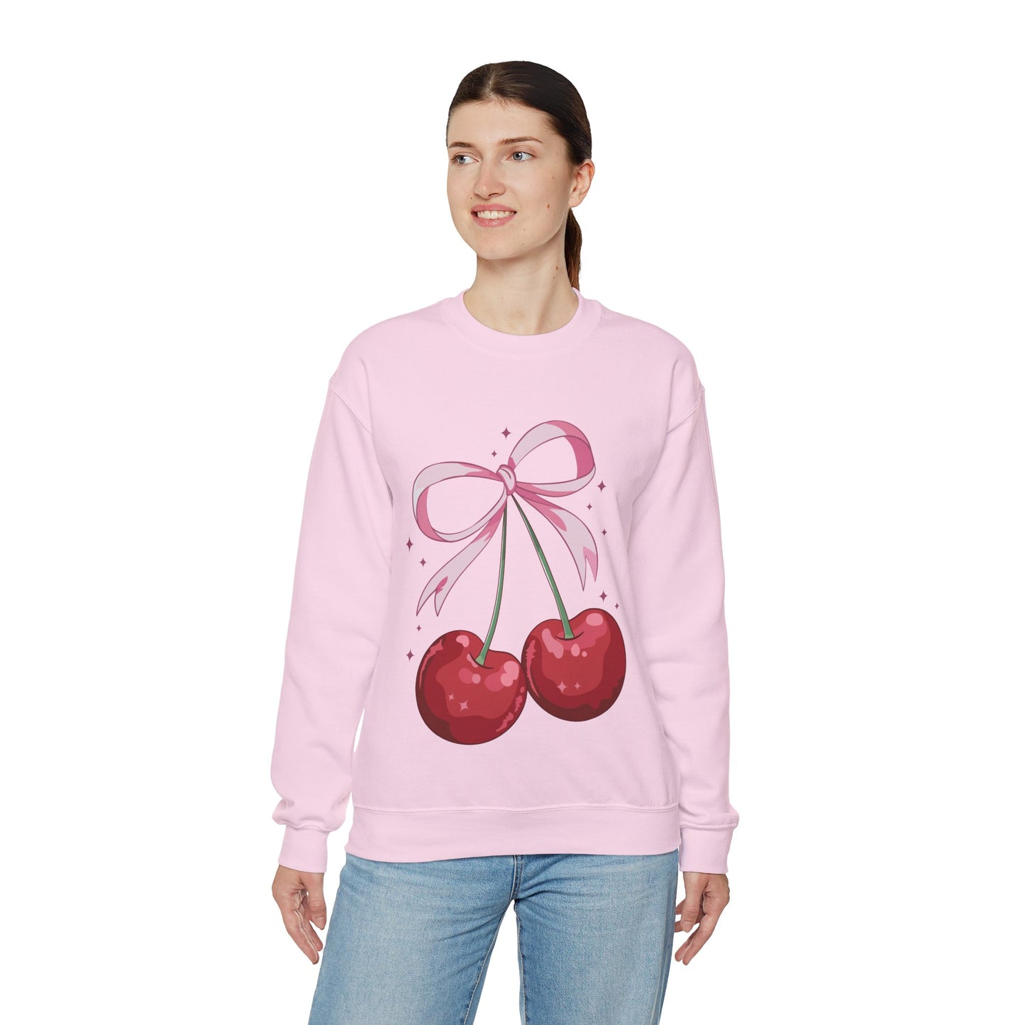 Cute Cherry Bow Unisex Heavy Blend™ Crewneck Sweatshirt