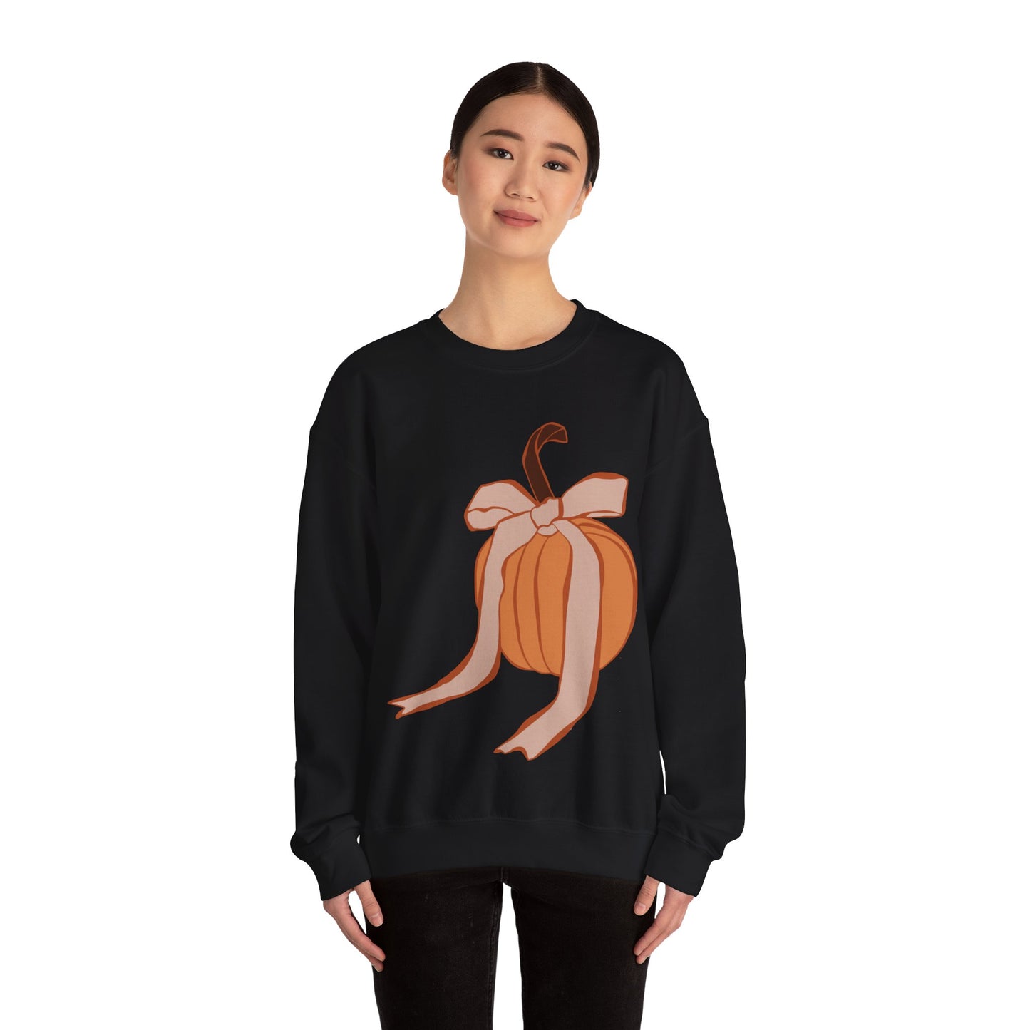 Pumpkin Bow Unisex Heavy Blend™ Crewneck Sweatshirt