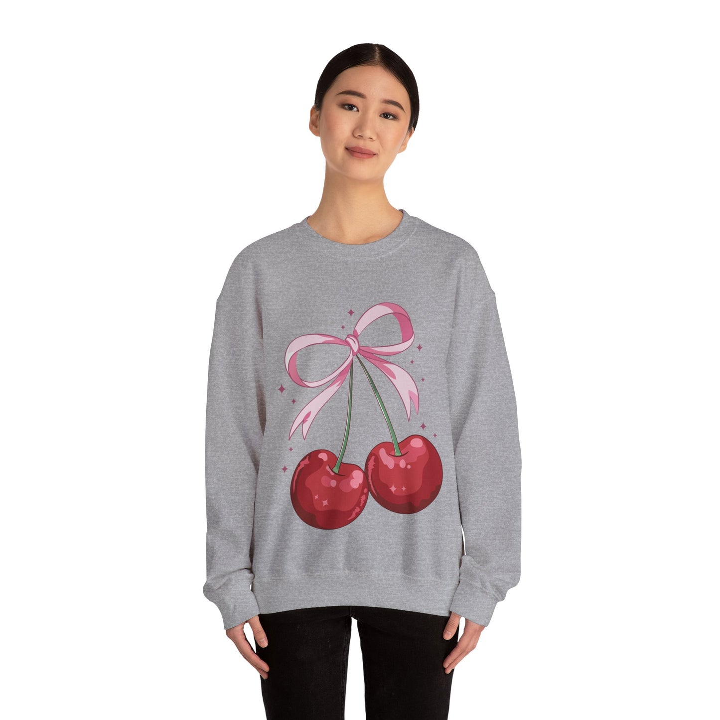 Cute Cherry Bow Unisex Heavy Blend™ Crewneck Sweatshirt