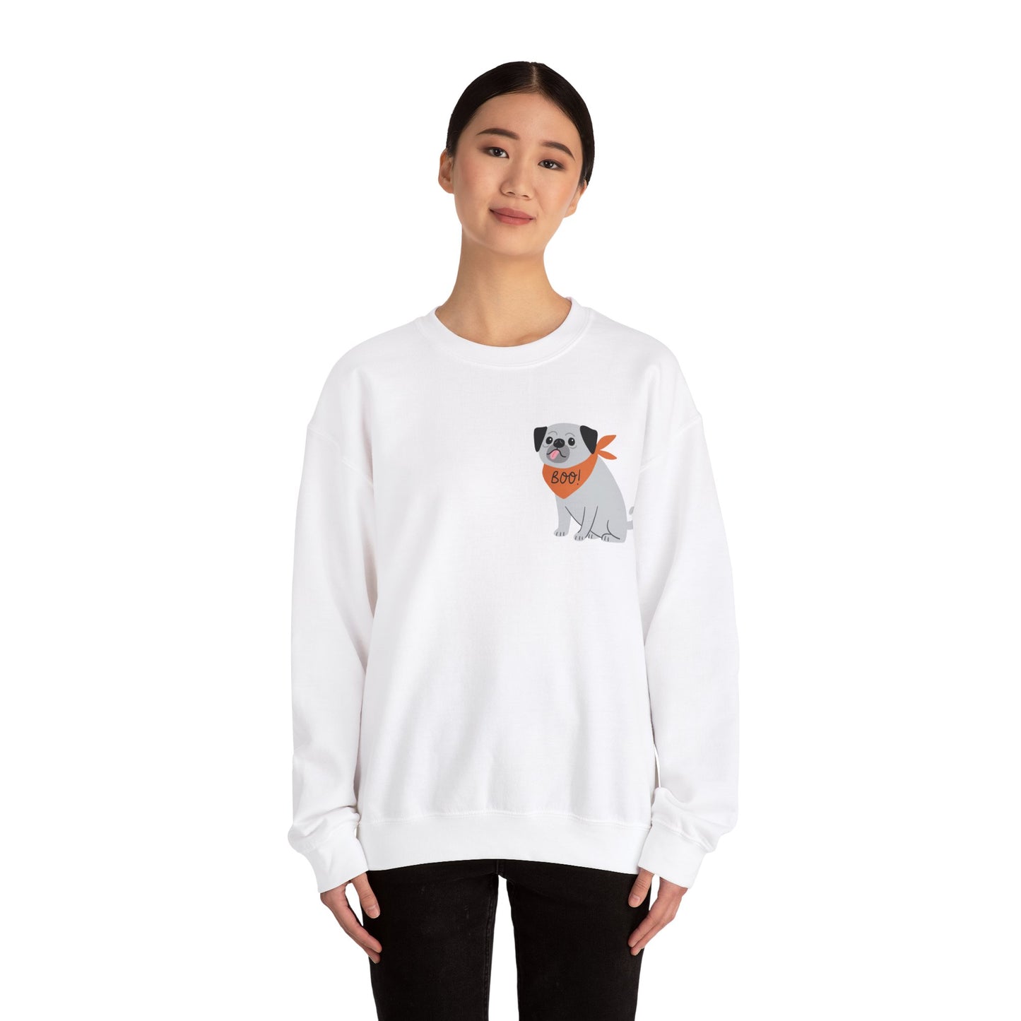 Boo Dog with bandana Unisex Heavy Blend™ Crewneck Sweatshirt