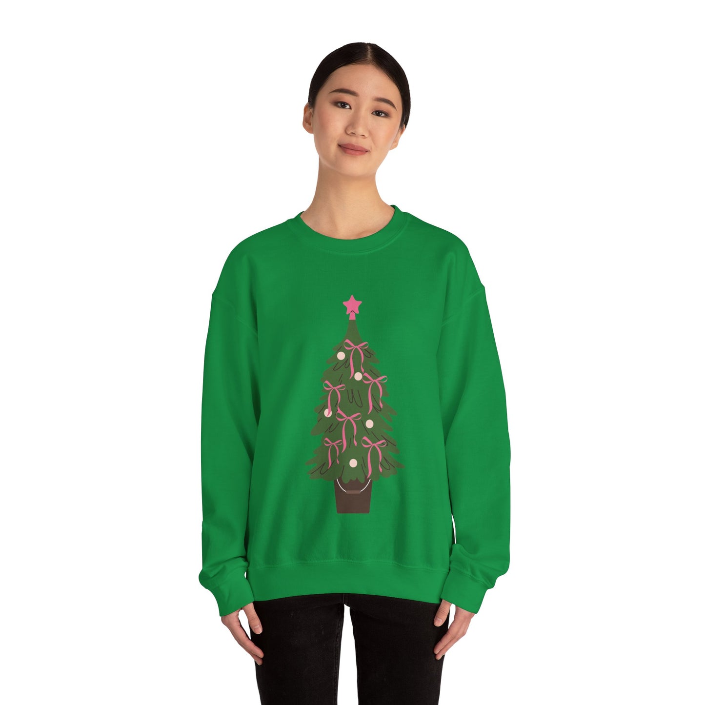 Bow Christmas Tree Unisex Heavy Blend™ Crewneck Sweatshirt