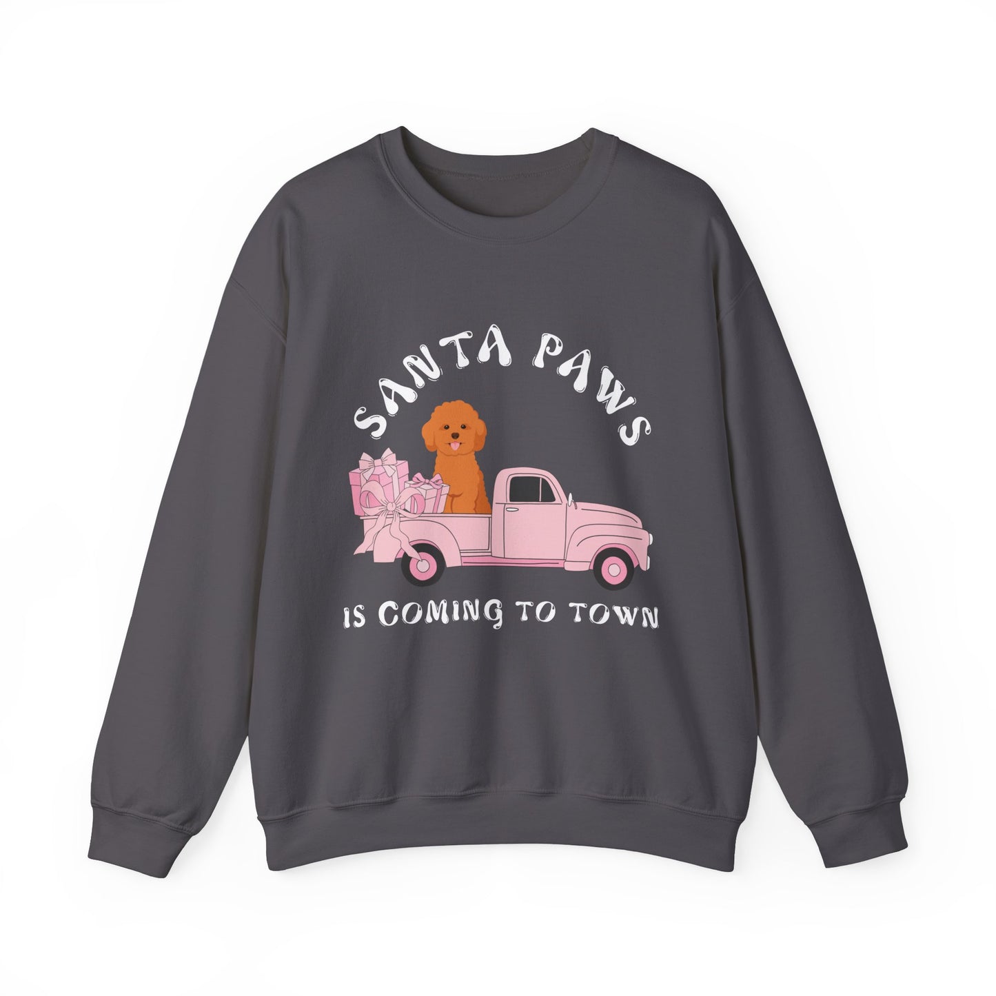 Santa Paws Christmas truck with cockapoo Unisex Heavy Blend™ Crewneck Sweatshirt