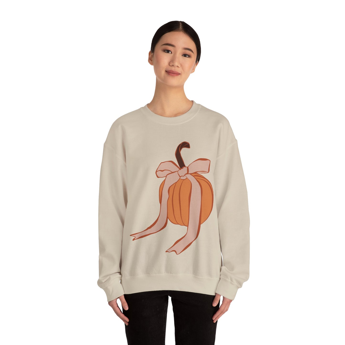 Pumpkin Bow Unisex Heavy Blend™ Crewneck Sweatshirt