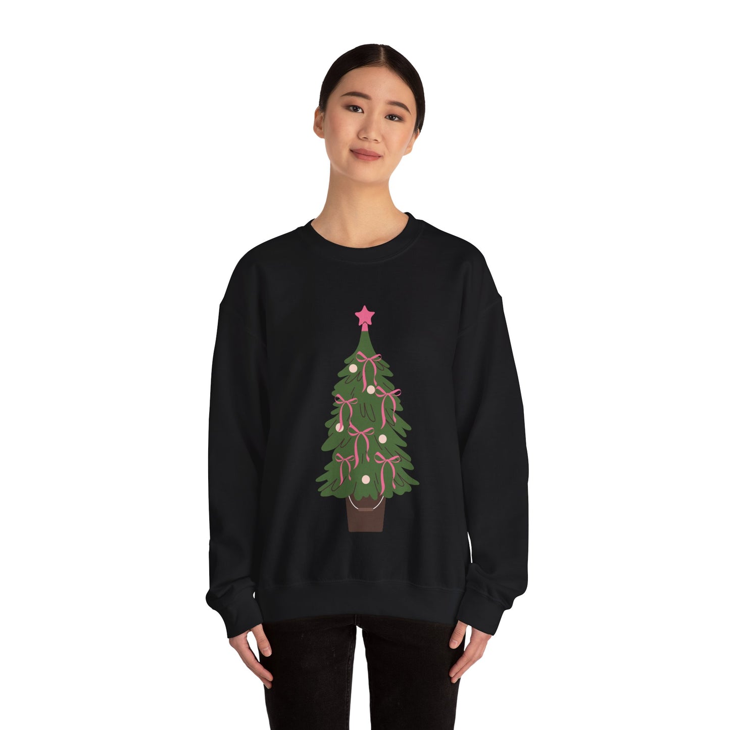 Bow Christmas Tree Unisex Heavy Blend™ Crewneck Sweatshirt