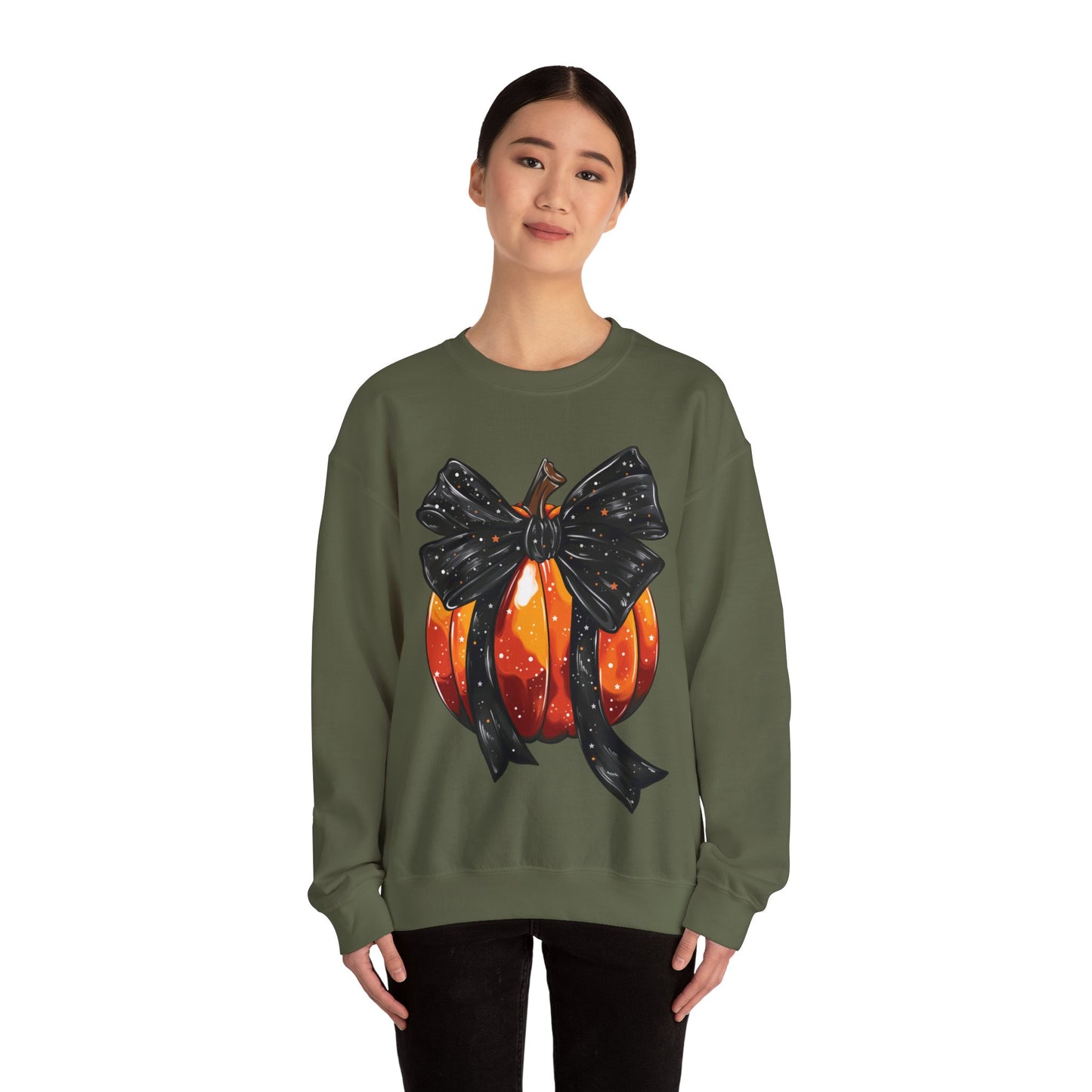 Bow Pumpkin Unisex Heavy Blend™ Crewneck Sweatshirt