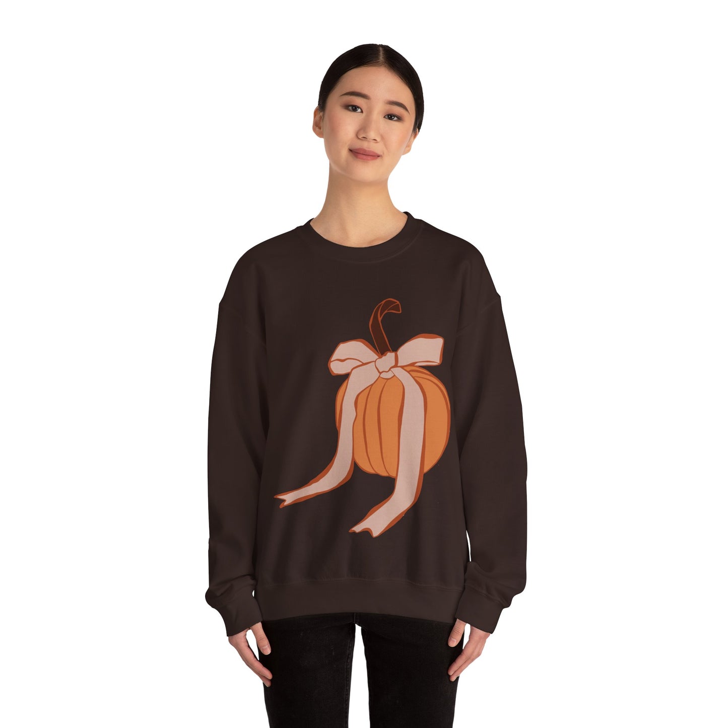 Pumpkin Bow Unisex Heavy Blend™ Crewneck Sweatshirt