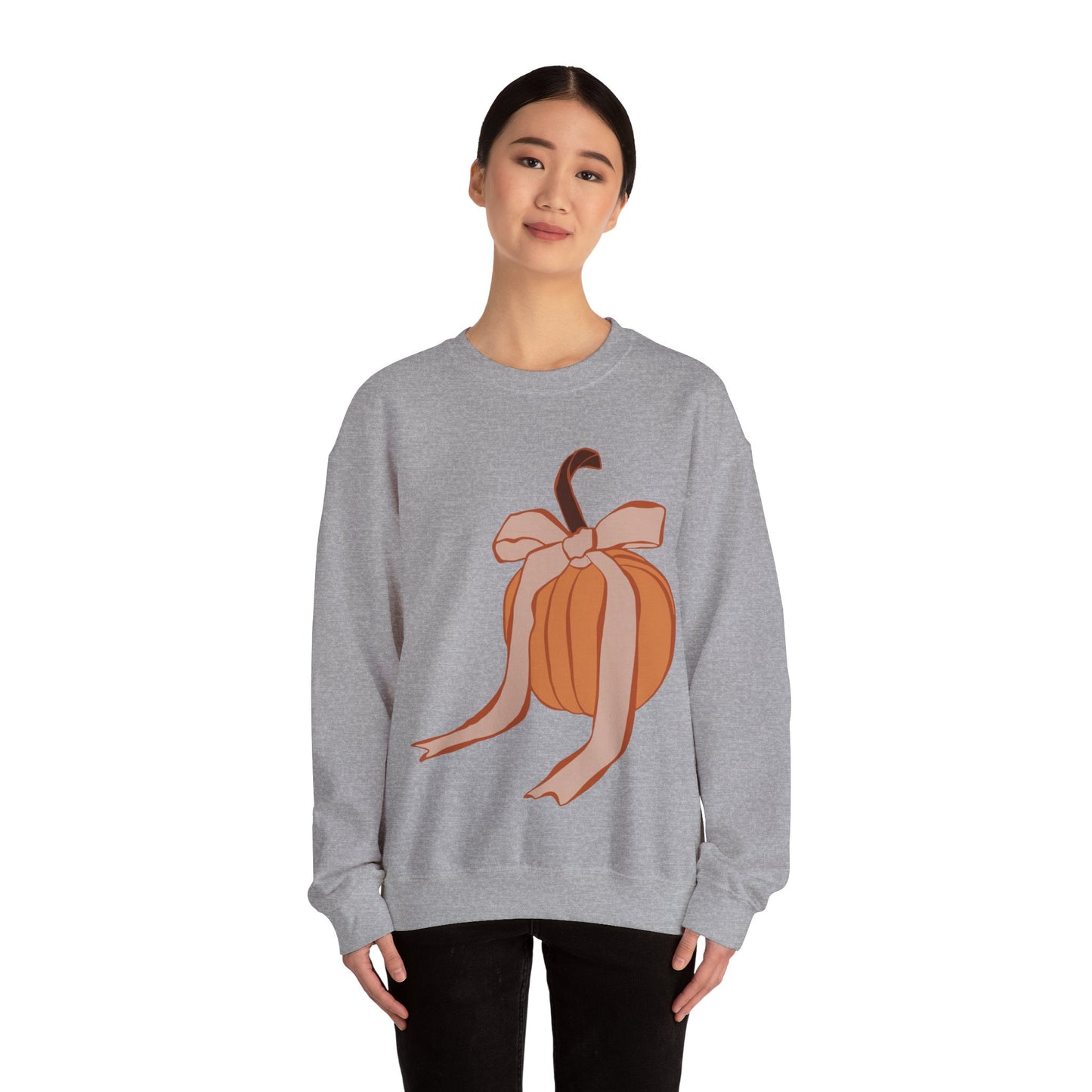 Pumpkin Bow Unisex Heavy Blend™ Crewneck Sweatshirt