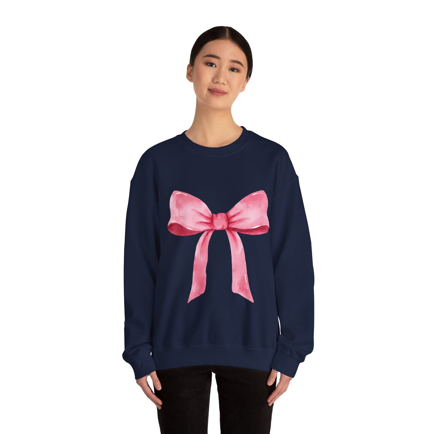 Big pink Bow Unisex Heavy Blend™ Crewneck Sweatshirt