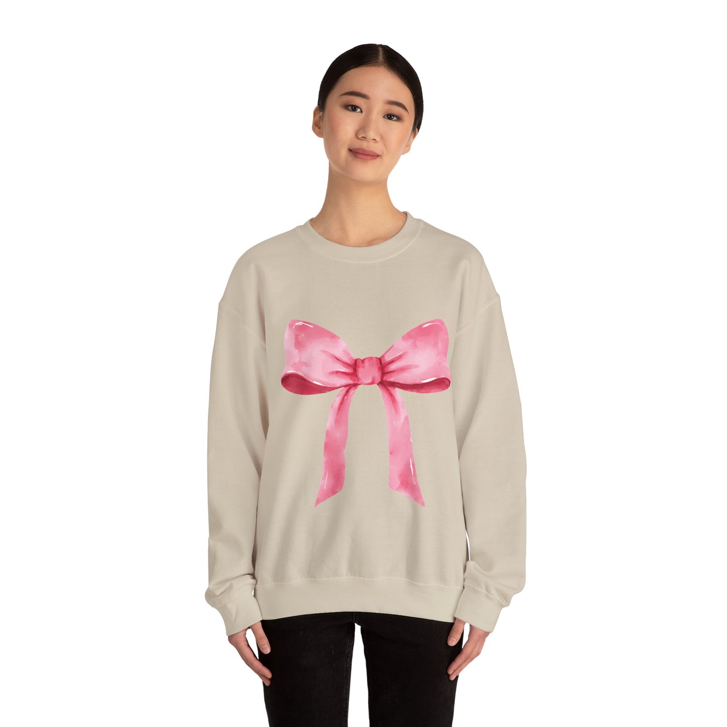 Big pink Bow Unisex Heavy Blend™ Crewneck Sweatshirt