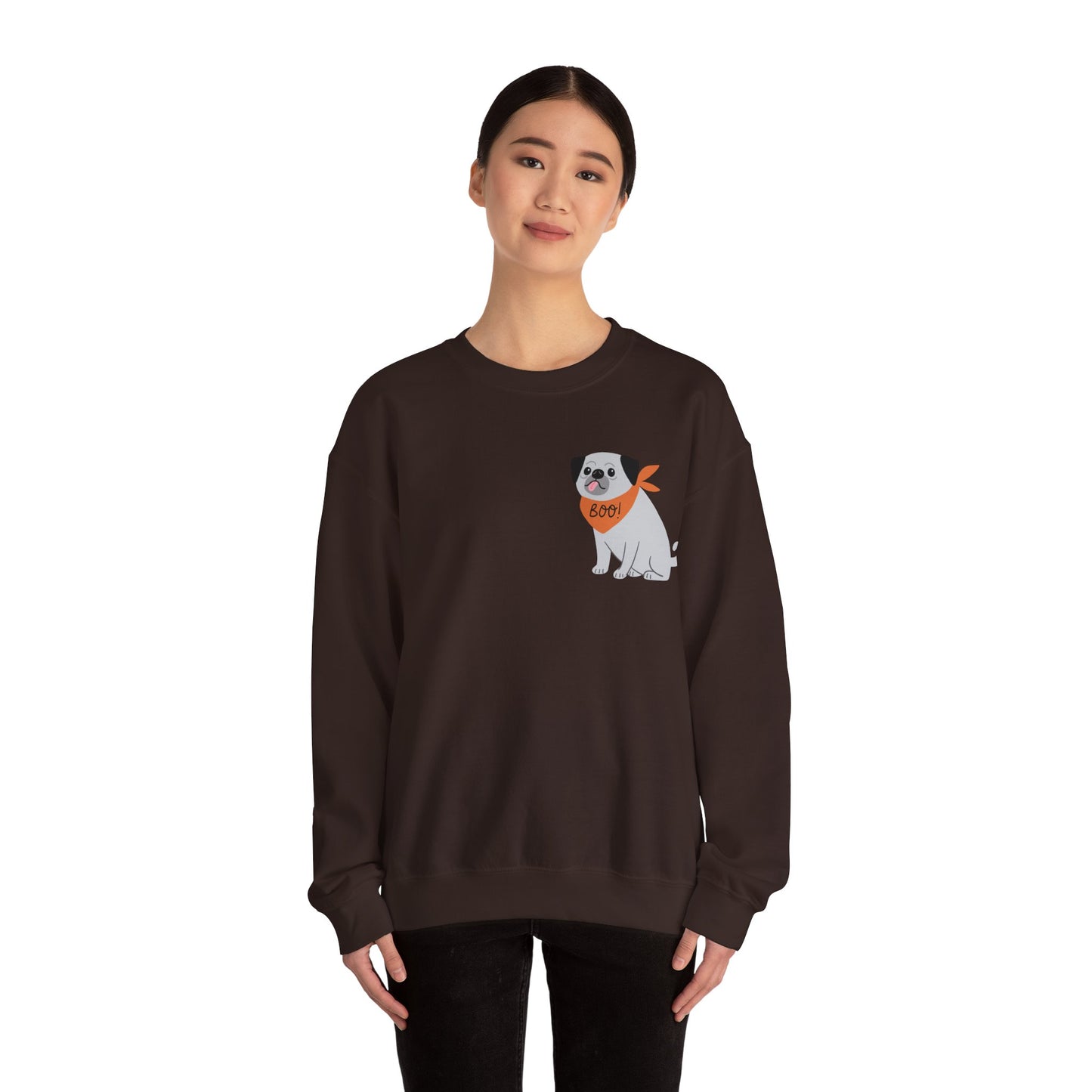 Boo Dog with bandana Unisex Heavy Blend™ Crewneck Sweatshirt