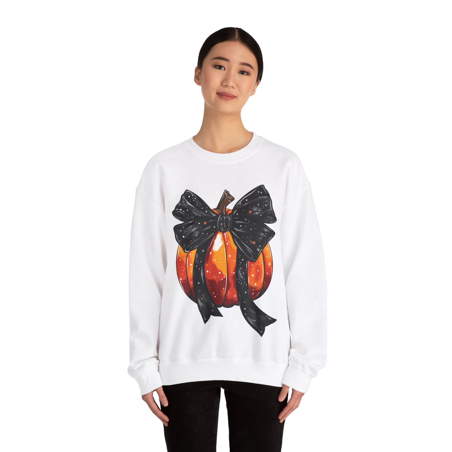 Bow Pumpkin Unisex Heavy Blend™ Crewneck Sweatshirt