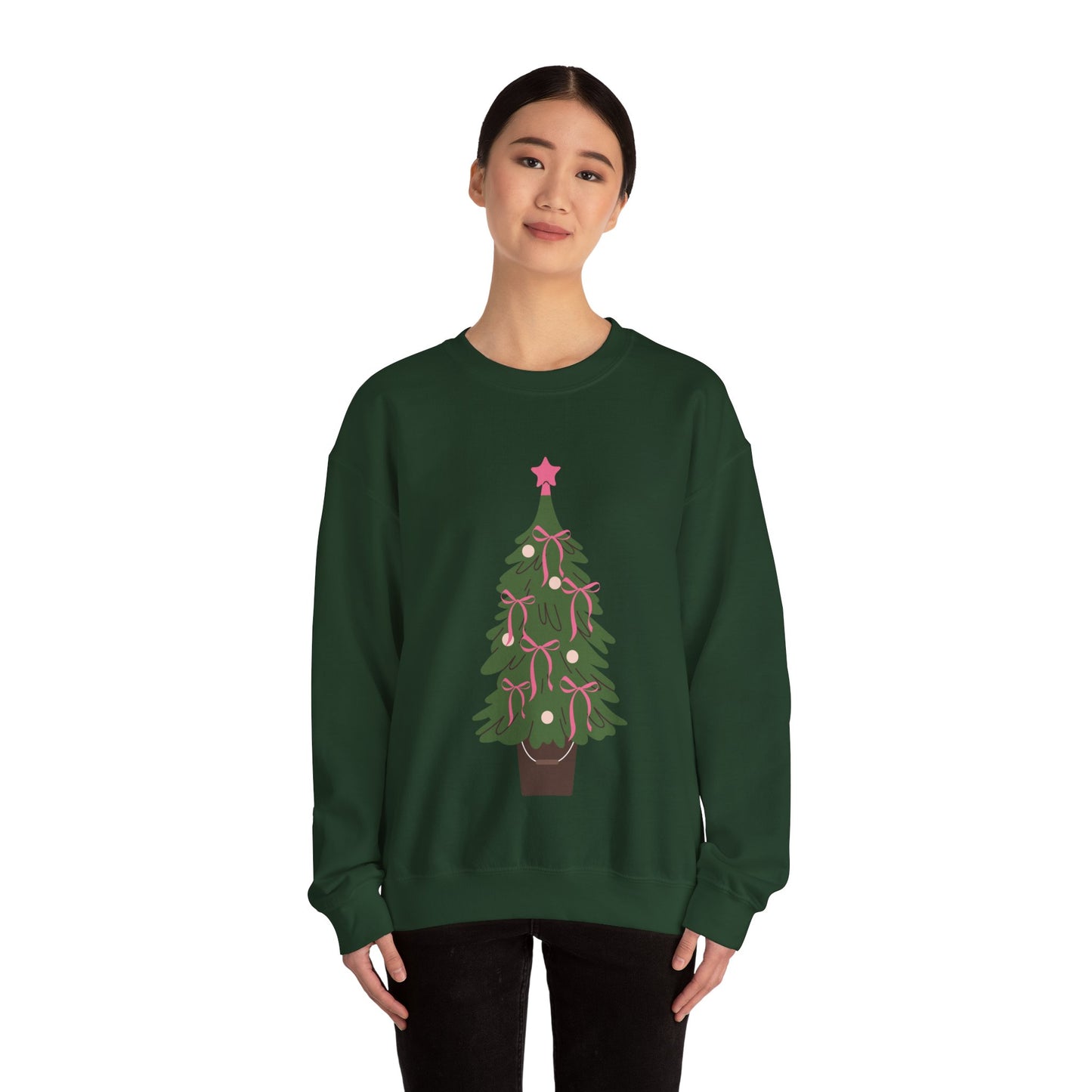 Bow Christmas Tree Unisex Heavy Blend™ Crewneck Sweatshirt