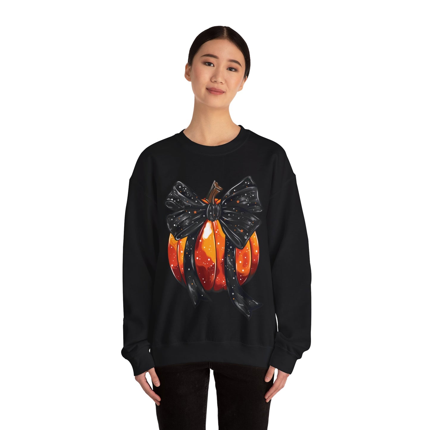 Bow Pumpkin Unisex Heavy Blend™ Crewneck Sweatshirt