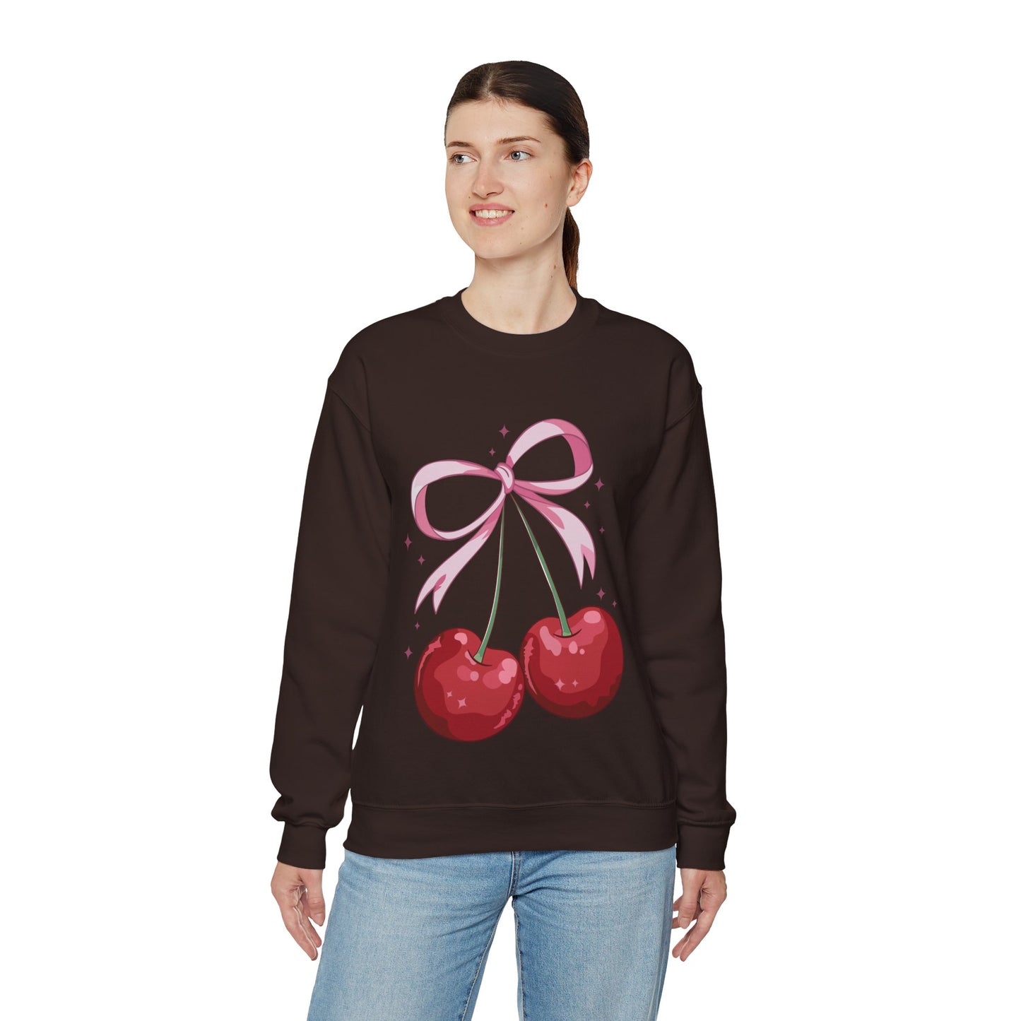 Cute Cherry Bow Unisex Heavy Blend™ Crewneck Sweatshirt