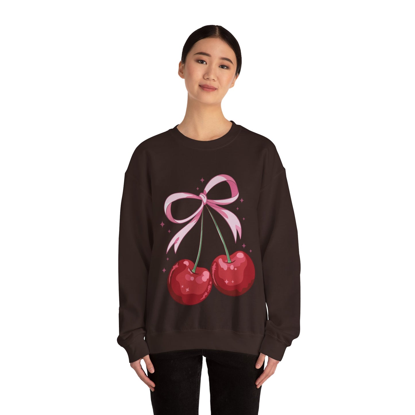 Cute Cherry Bow Unisex Heavy Blend™ Crewneck Sweatshirt