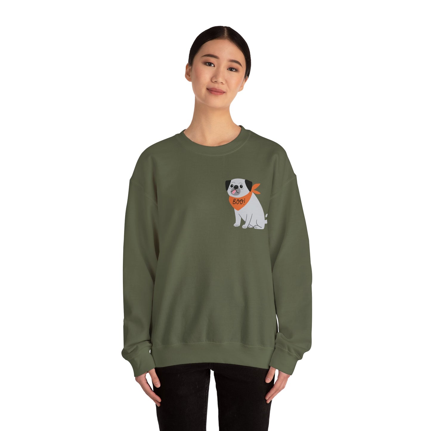 Boo Dog with bandana Unisex Heavy Blend™ Crewneck Sweatshirt