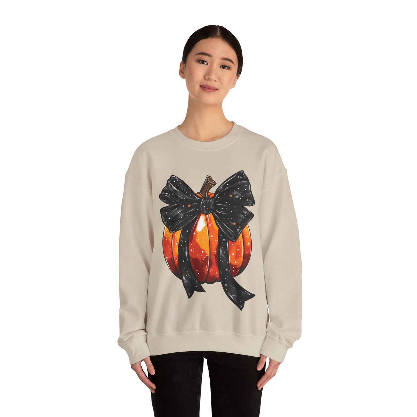 Bow Pumpkin Unisex Heavy Blend™ Crewneck Sweatshirt