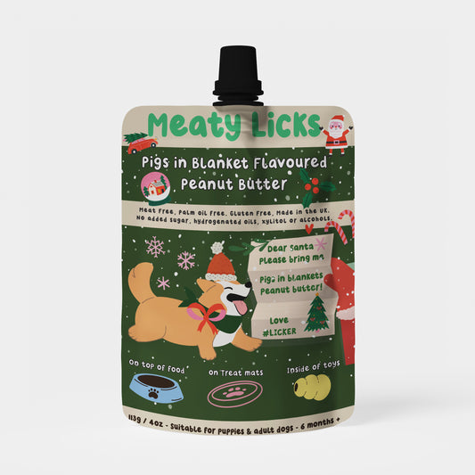 Meaty Licks pigs in blanket Christmas 2025 peanut butter 113g