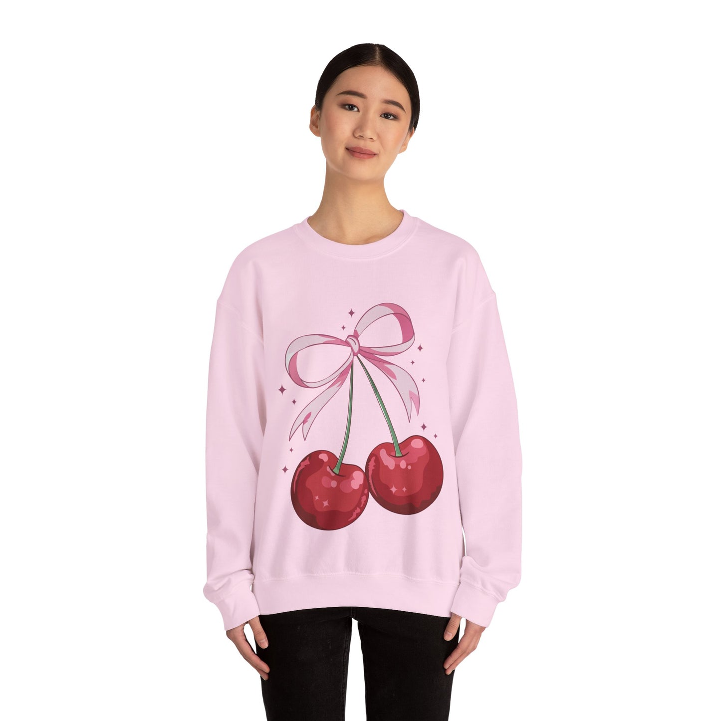 Cute Cherry Bow Unisex Heavy Blend™ Crewneck Sweatshirt