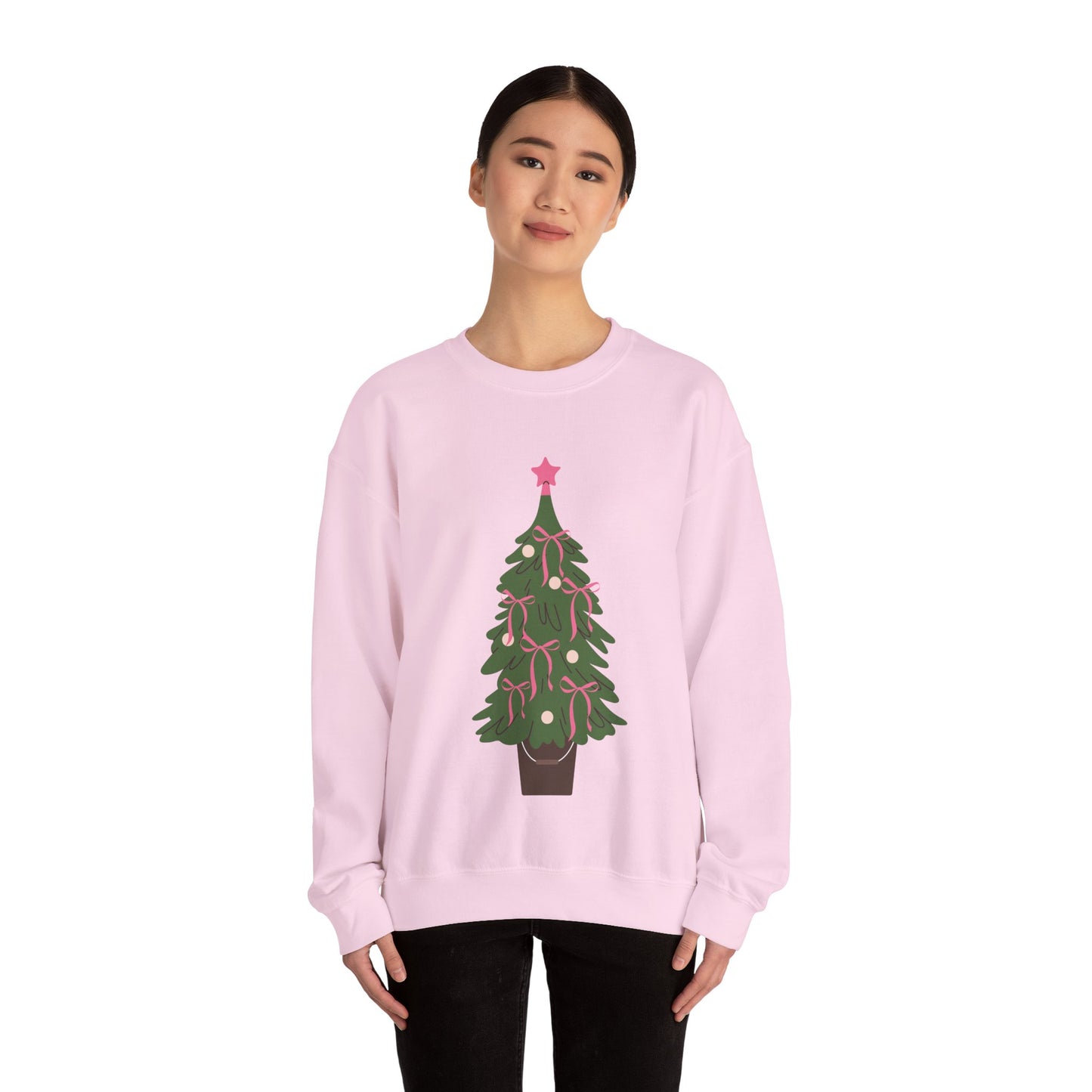 Bow Christmas Tree Unisex Heavy Blend™ Crewneck Sweatshirt