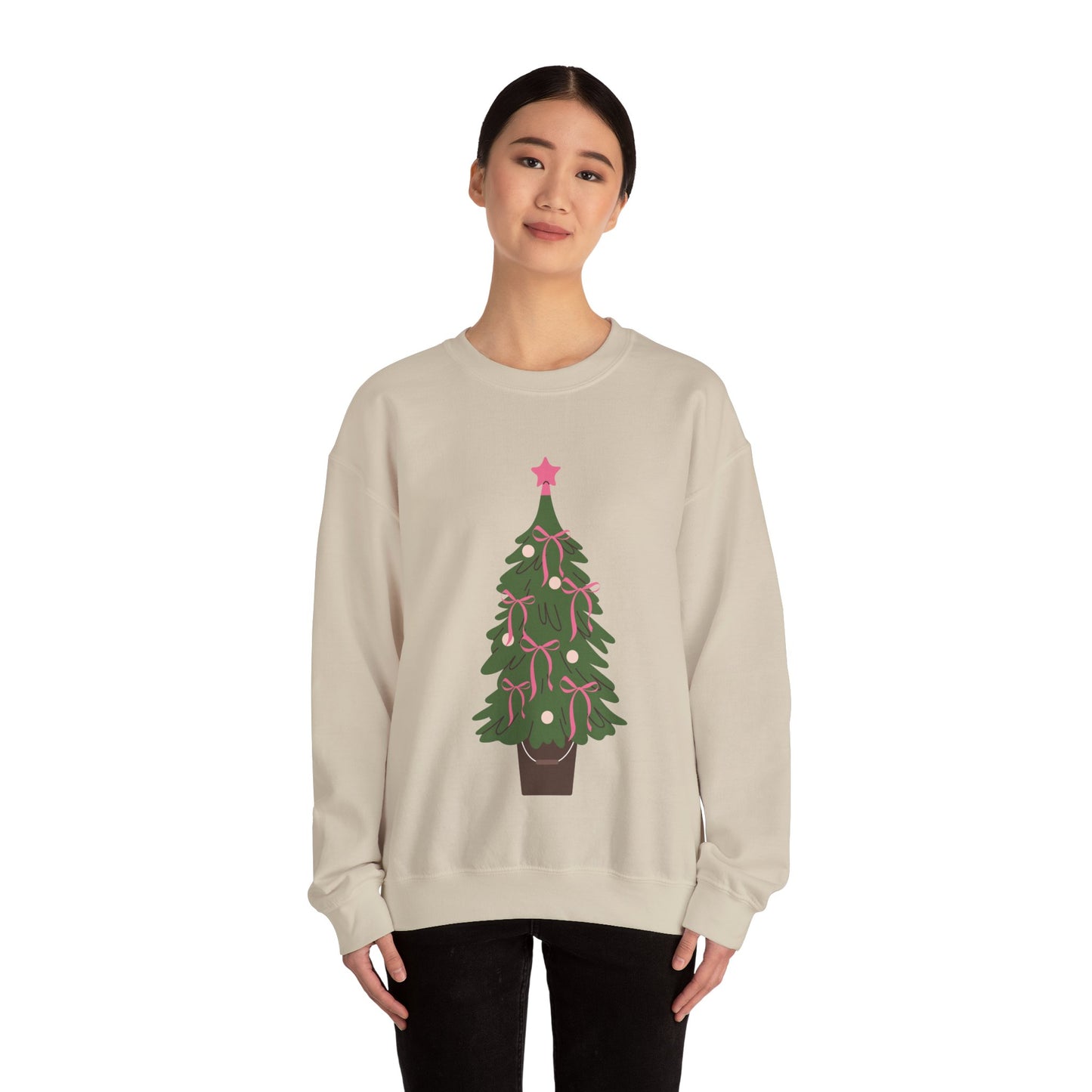 Bow Christmas Tree Unisex Heavy Blend™ Crewneck Sweatshirt