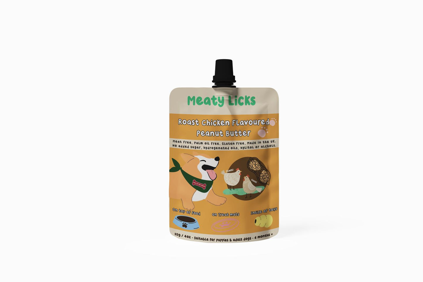 Meaty Licks Roast Chicken peanut butter 113g (PRE ORDER DESPATCH 18th OCT)