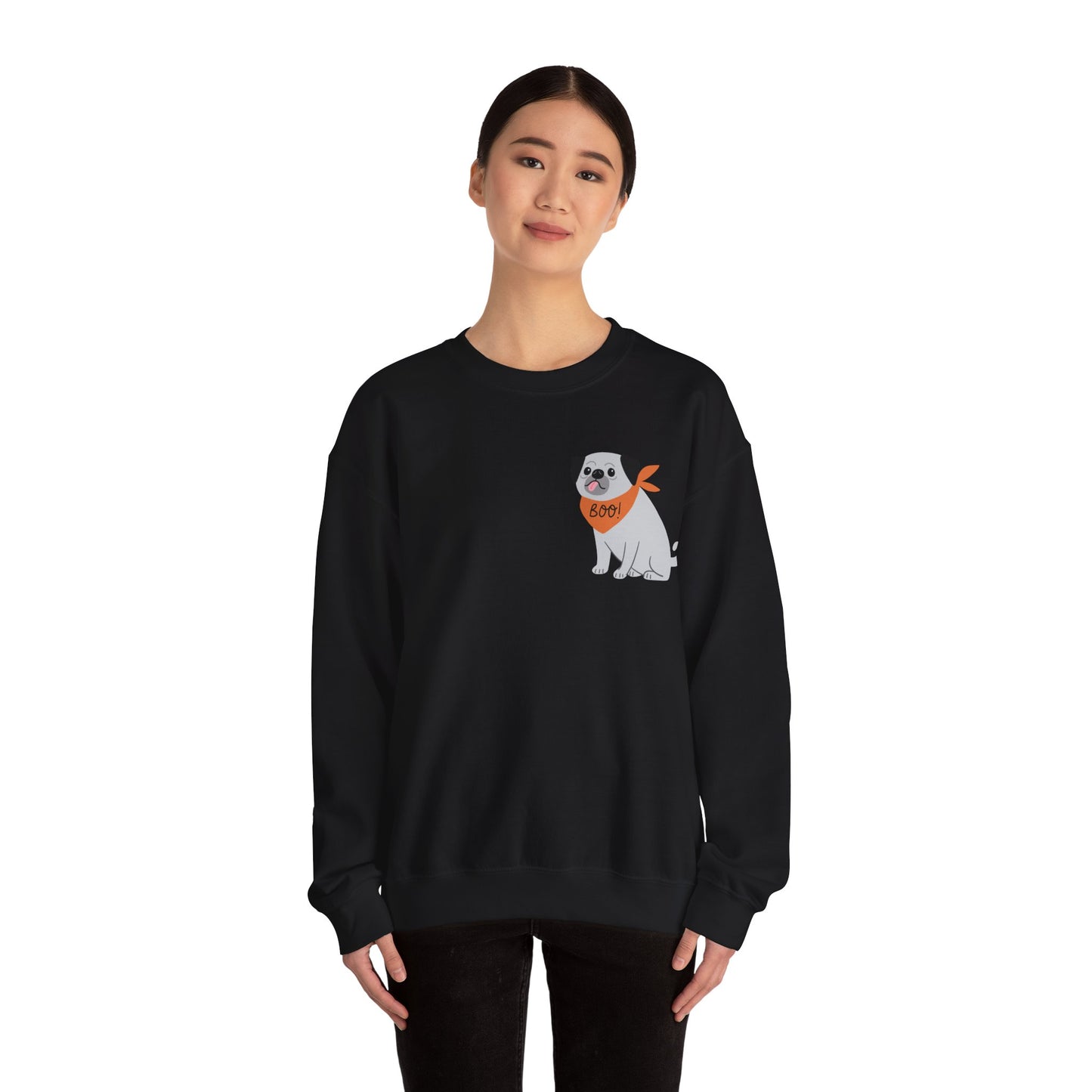 Boo Dog with bandana Unisex Heavy Blend™ Crewneck Sweatshirt