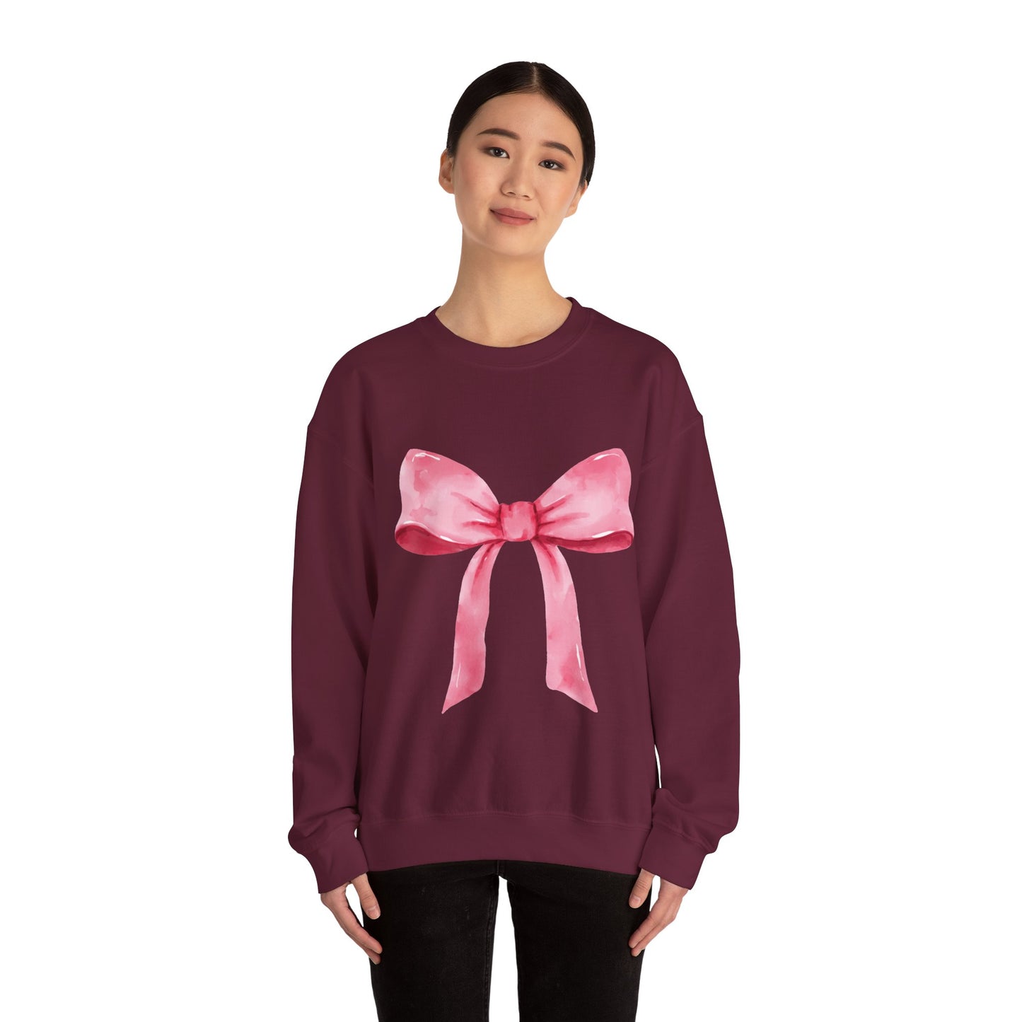 Big pink Bow Unisex Heavy Blend™ Crewneck Sweatshirt