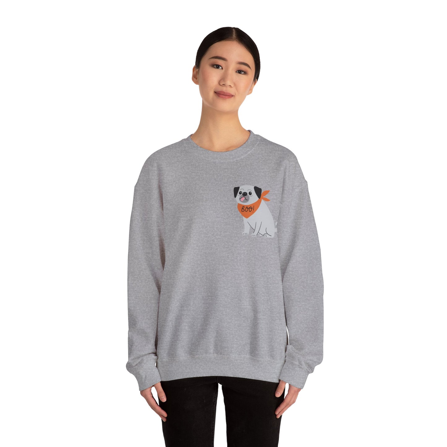 Boo Dog with bandana Unisex Heavy Blend™ Crewneck Sweatshirt