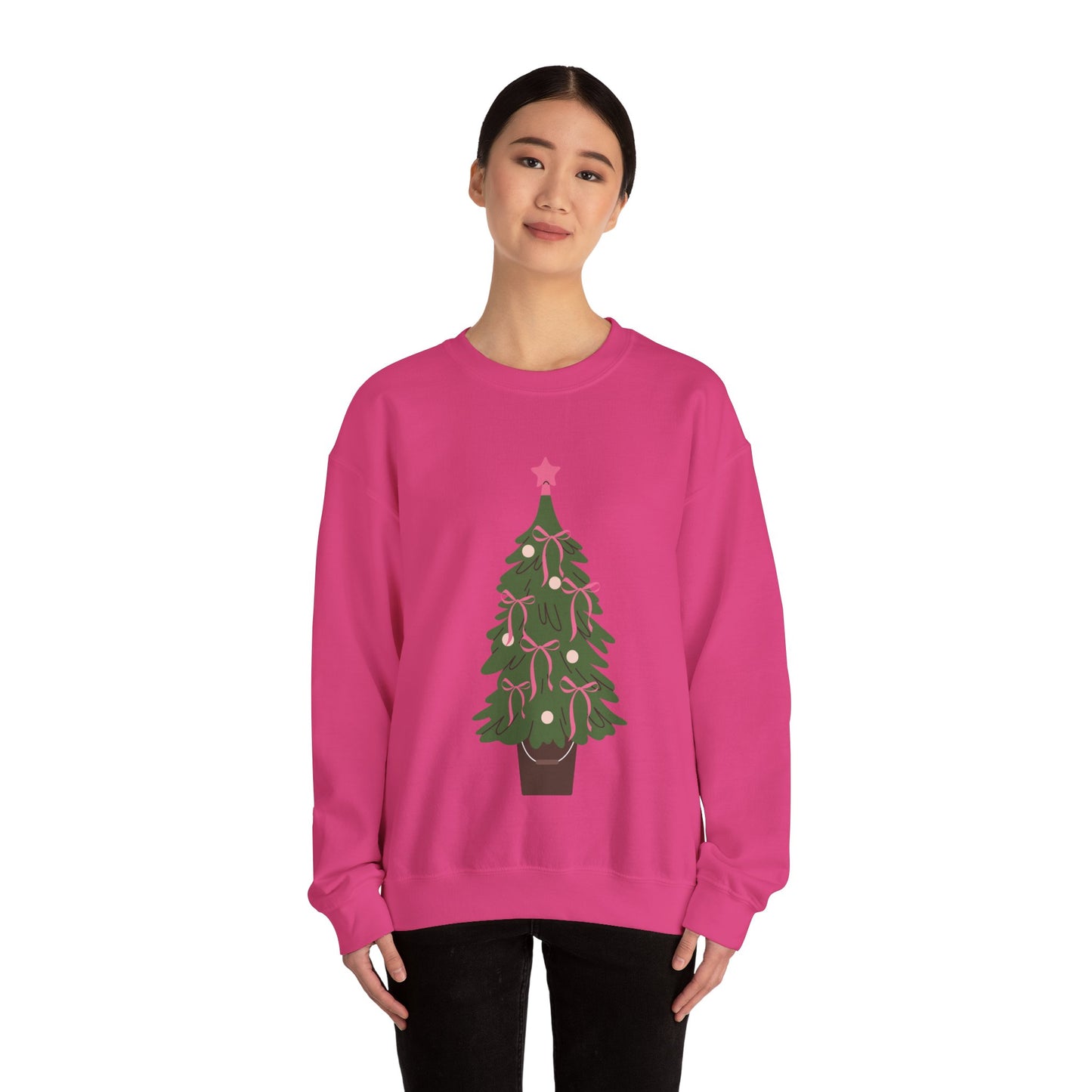 Bow Christmas Tree Unisex Heavy Blend™ Crewneck Sweatshirt