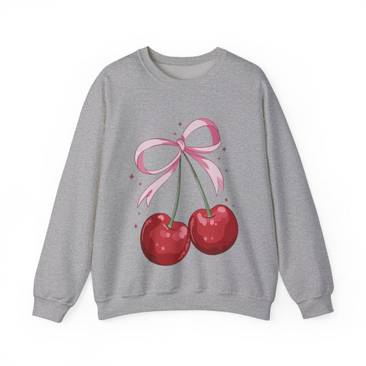 Cute Cherry Bow Unisex Heavy Blend™ Crewneck Sweatshirt