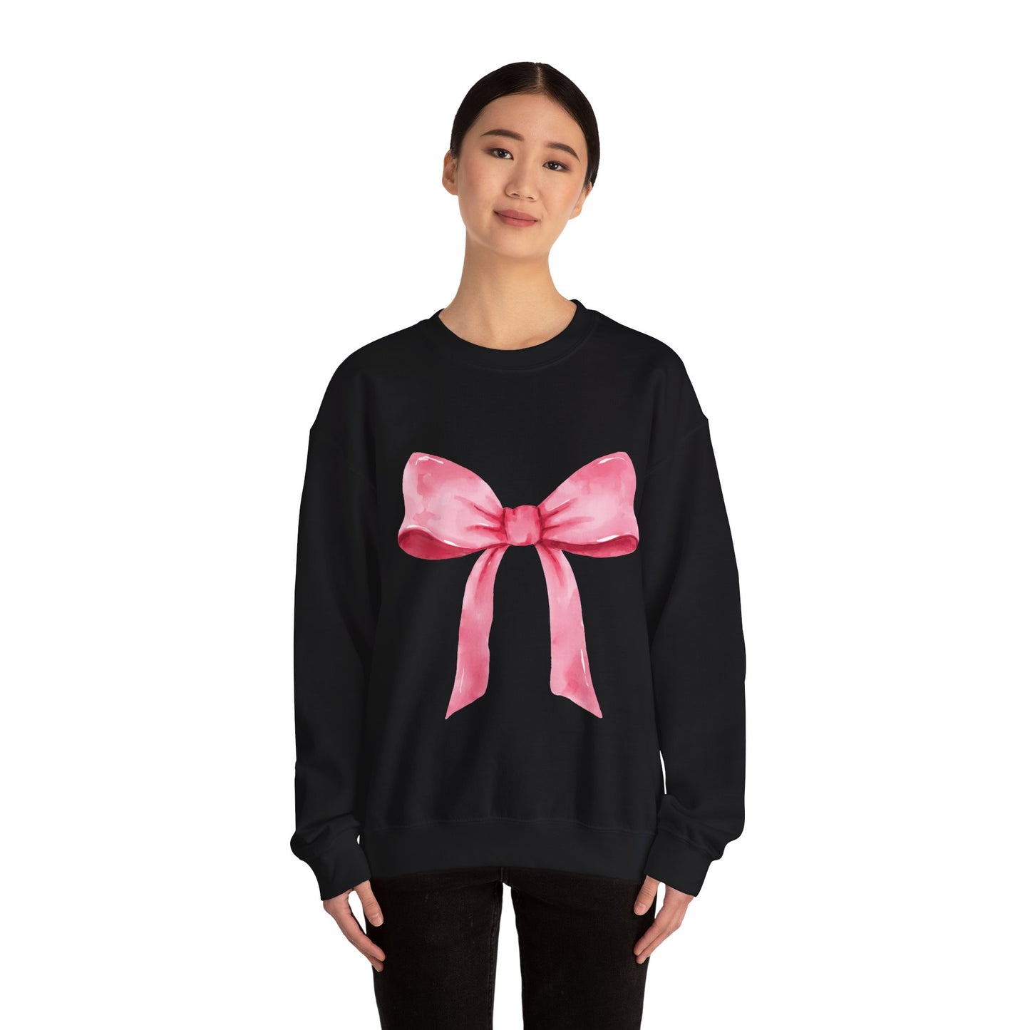 Big pink Bow Unisex Heavy Blend™ Crewneck Sweatshirt