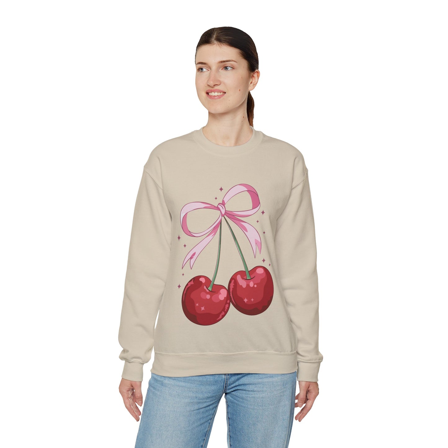 Cute Cherry Bow Unisex Heavy Blend™ Crewneck Sweatshirt