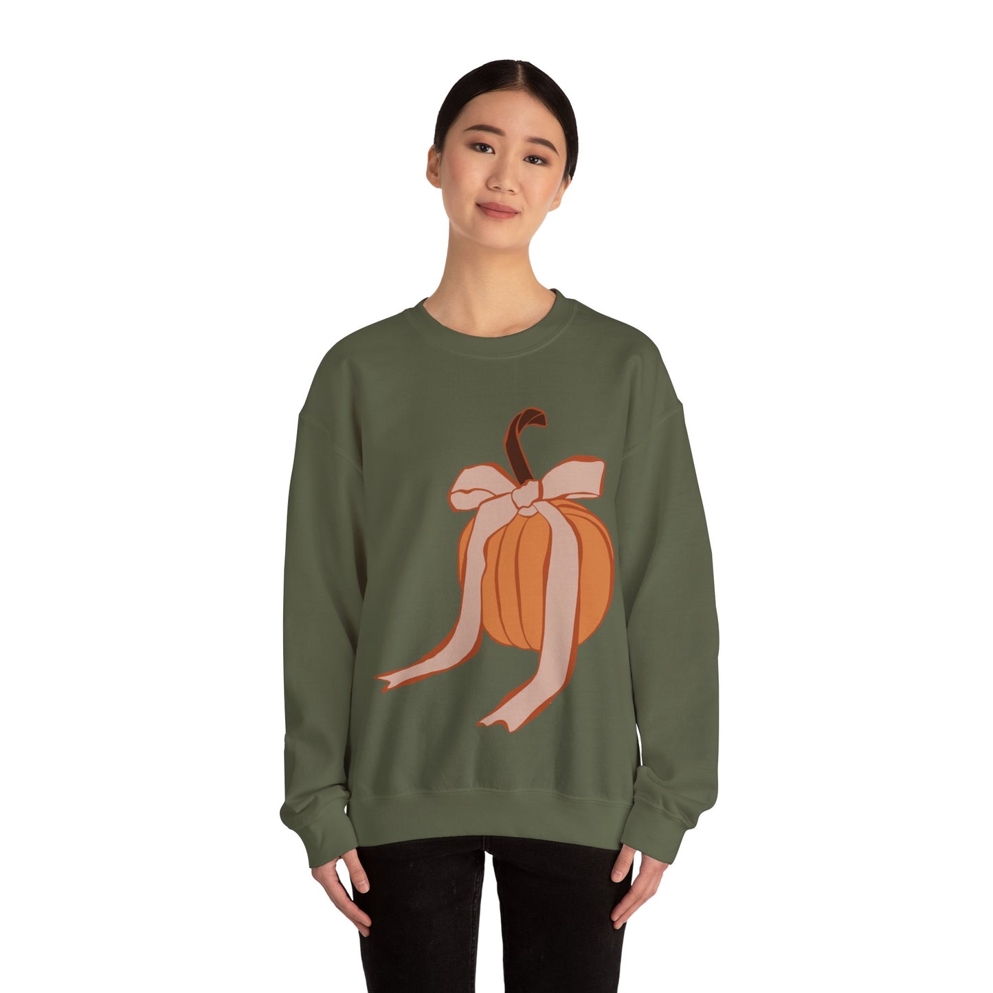 Pumpkin Bow Unisex Heavy Blend™ Crewneck Sweatshirt