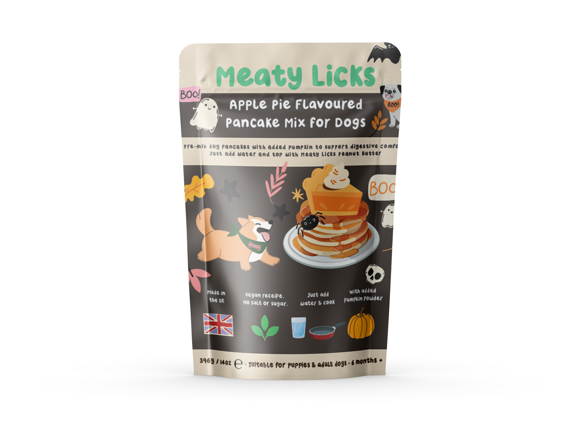 Meaty Licks Halloween apple pie pancake mix for dogs  (pre order despatch end of September)