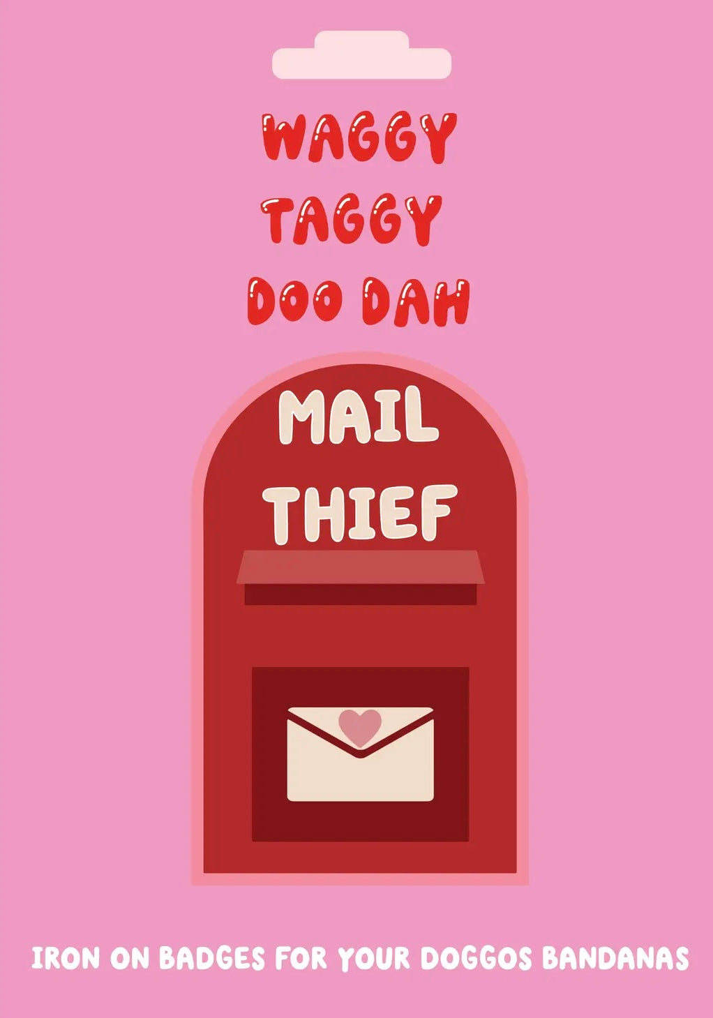 Mail Thief embroidered iron on patch for doggos bandanas