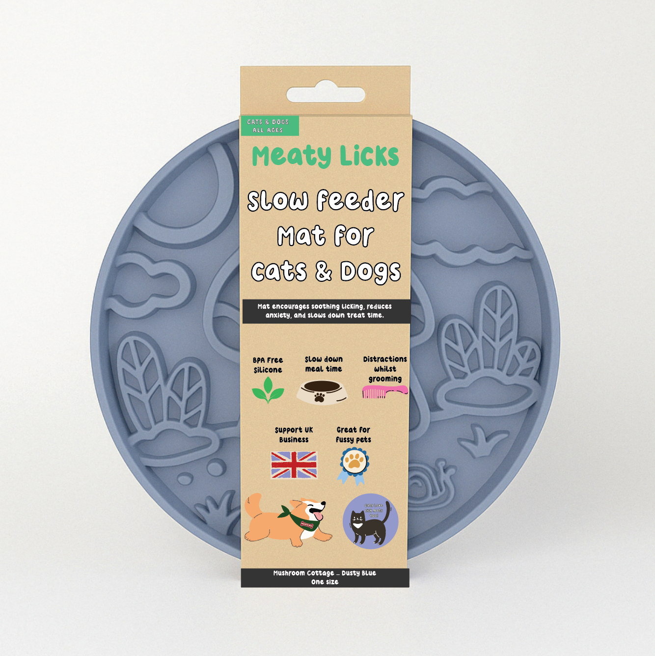 Mushroom cottage slow feeder - dusty blue (pre order despatch in May)