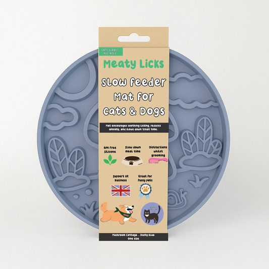 Mushroom cottage slow feeder - dusty blue (pre order despatch in May)