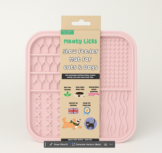 Square Multi-Texture Slow Feeder – Blush Pink (pre order despatch in May)